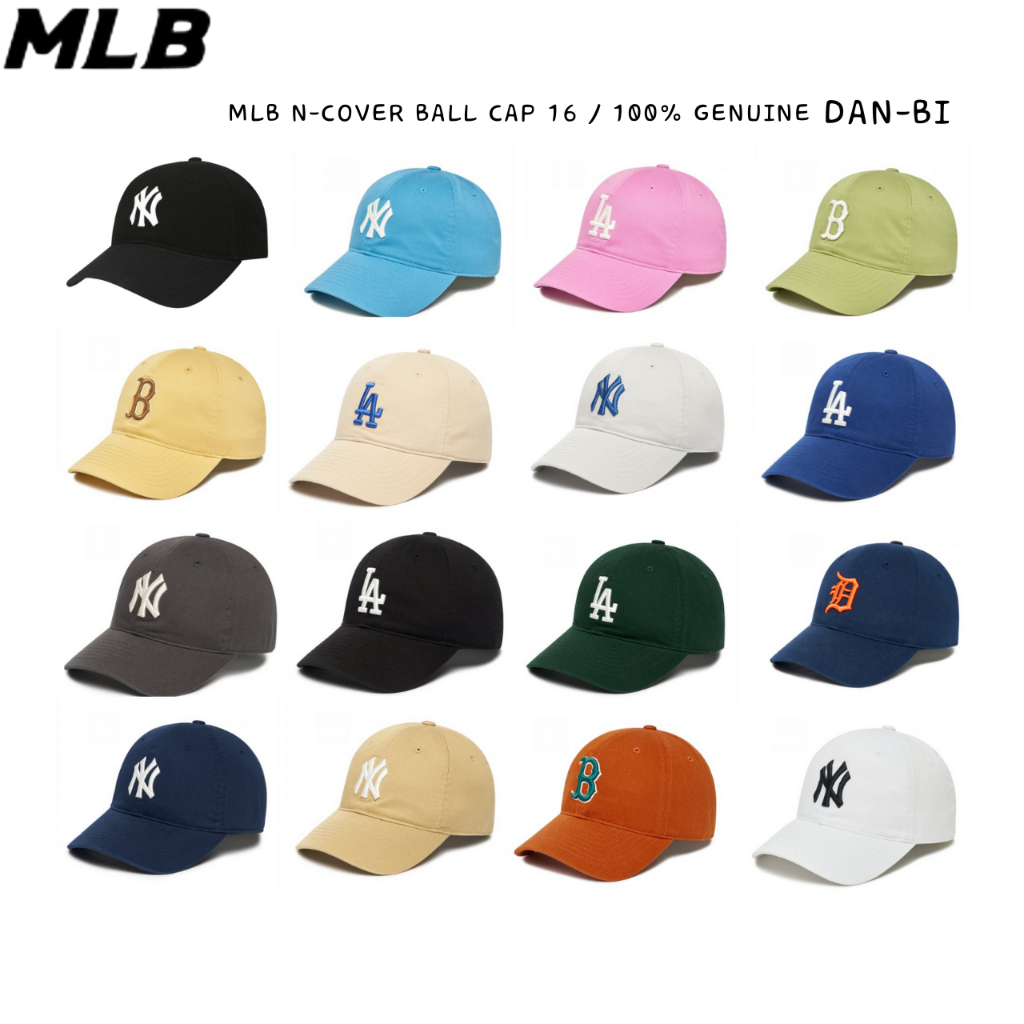 [MLB] หมวกแก๊ปโลโก้ N-COVER UNISEX 16 สี ของแท้ 100%