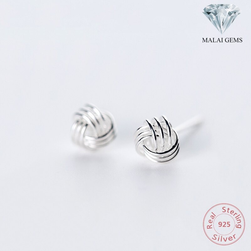 Malai Gems ต่างหูทรงตะกร้อ Silver 925 แท้ ตุ้มหูเงิน ตุ้มหูตะกร้อ ไม่มี Nickle ผสม ใส่ได้ทั้งชายและหญิง