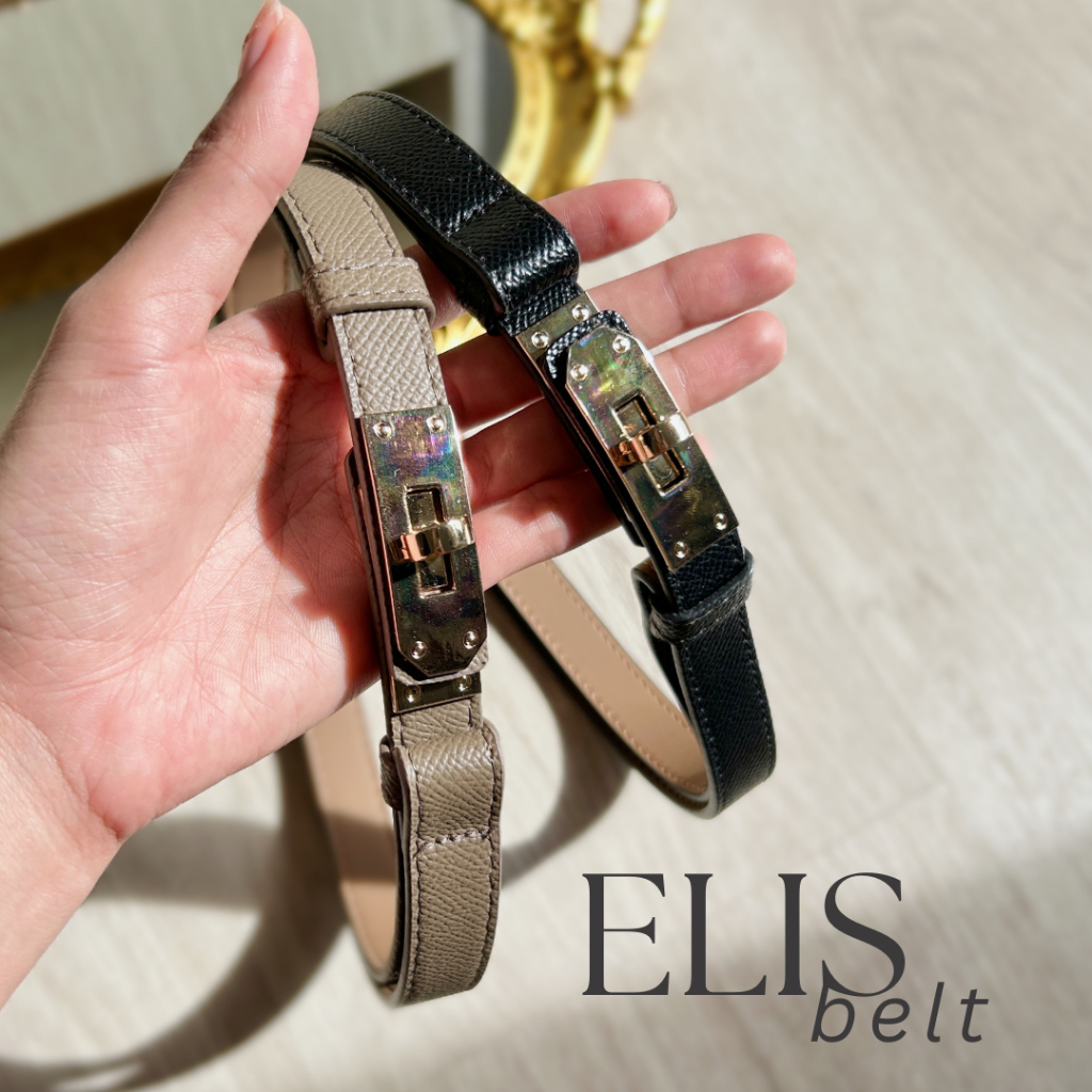Maplepie - Elis Belt ✨ เข็มขัดหนังเส้นเล็ก 22-36” รูดปรับสายตามไซส์ไม่ต้องเจาะรู