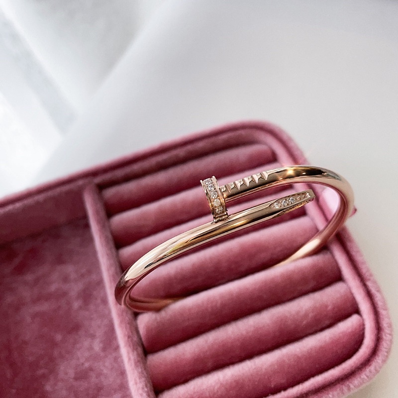 Margarita  Basic Nail Bangle with Diamond (Pink-gold)