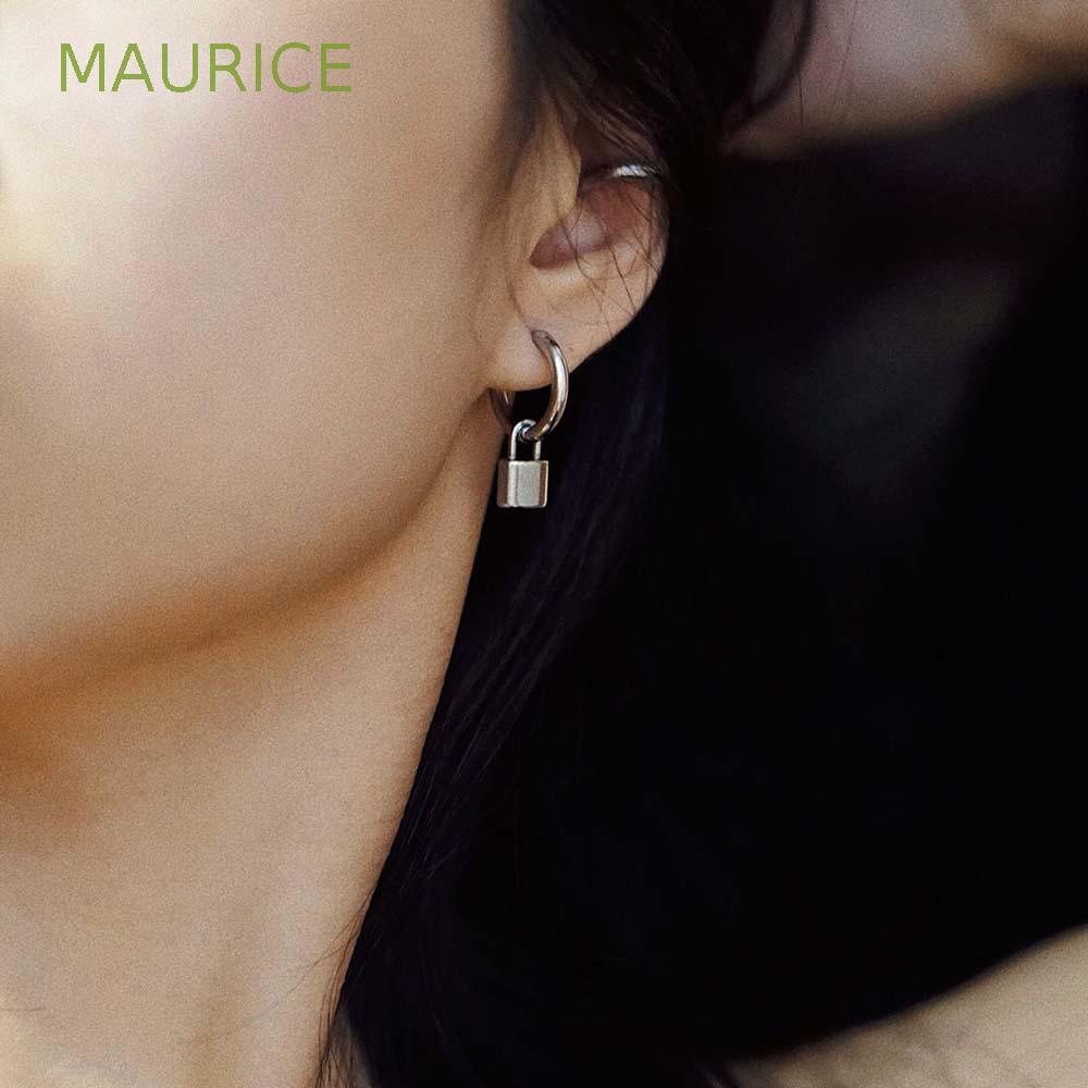 Maurice ต่างหู แบบหนีบ รูปแม่กุญแจ สไตล์เกาหลี พังก์ เรียบง่าย สําหรับผู้ชาย ผู้หญิง