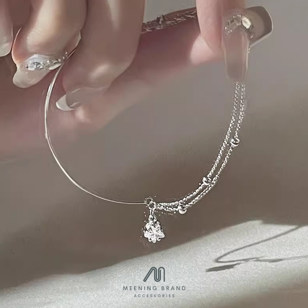MeeningBrand ❥ สร้อยข้อมือเงิน CRYSTAL STAR  [01-0065]