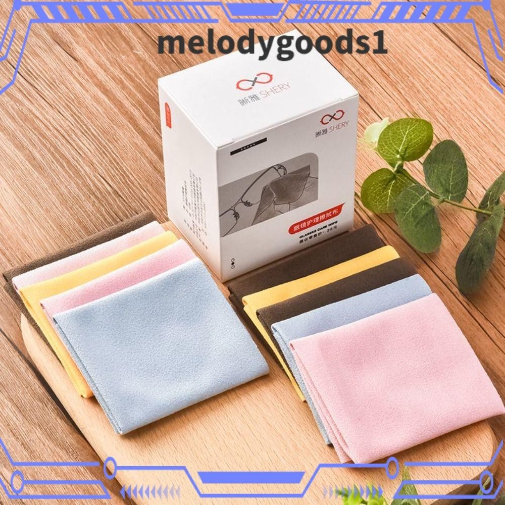 Melodygoods1 ผ้าไมโครไฟเบอร์ทําความสะอาดเลนส์แว่นตา หนังนิ่ม หลากสี 5 10 ชิ้น