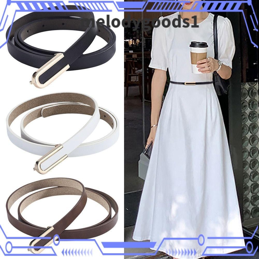 Melodygoods1 เข็มขัดหนัง ดีไซน์หรูหรา ย้อนยุค วินเทจ สายรัดเอว แบบบาง