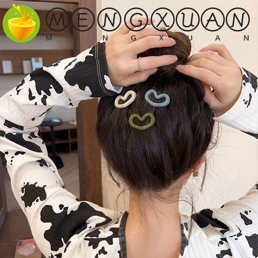 Mengxuan กิ๊บติดผมหน้าม้า รูปหัวใจน่ารัก สําหรับผู้หญิง Y2K