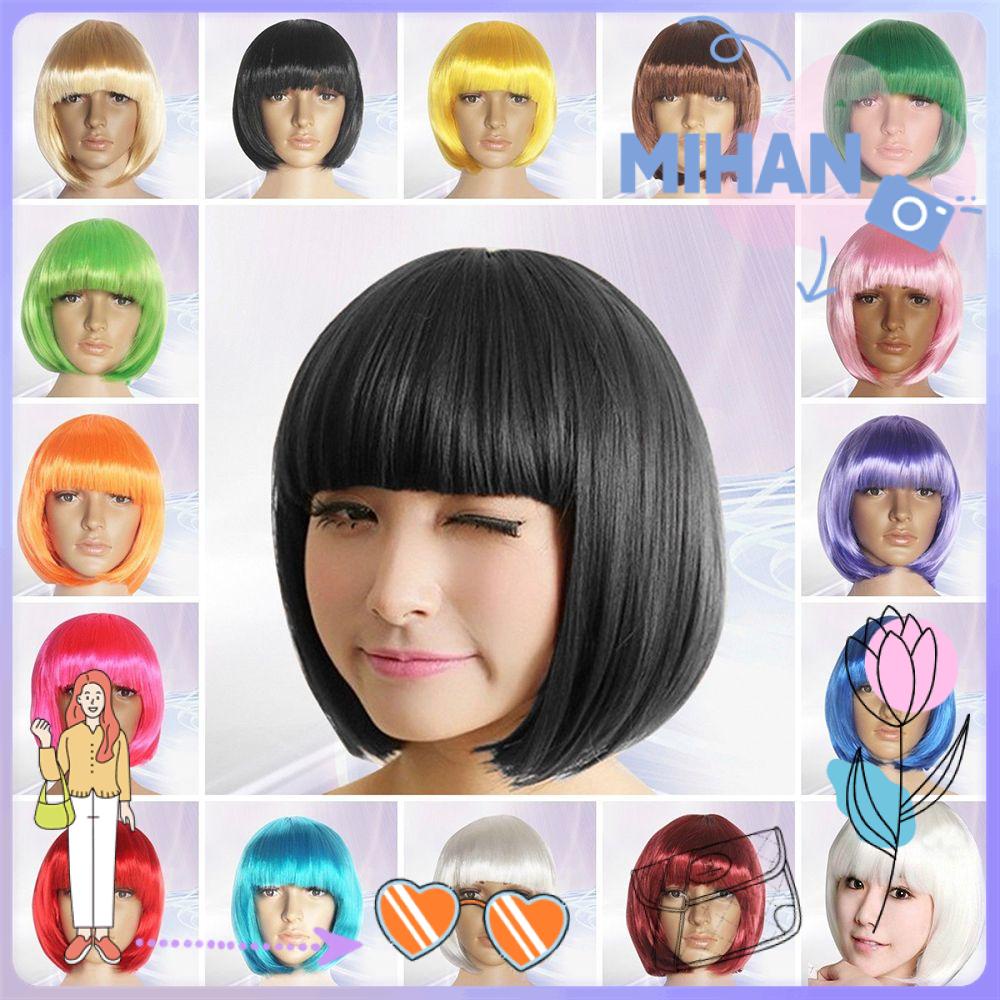 Mihan วิกผมสั้นสังเคราะห์หลากสี 14 สีสําหรับผู้หญิงและผู้ชาย
