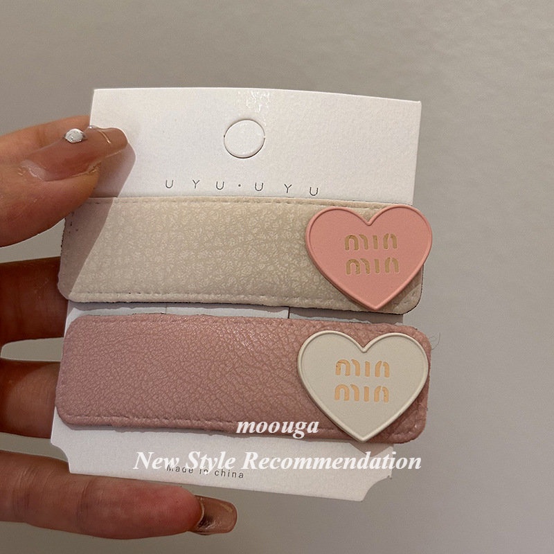 Moouga/ กิ๊บติดผมหนัง ลายตัวอักษร สไตล์เกาหลี สําหรับผู้หญิง