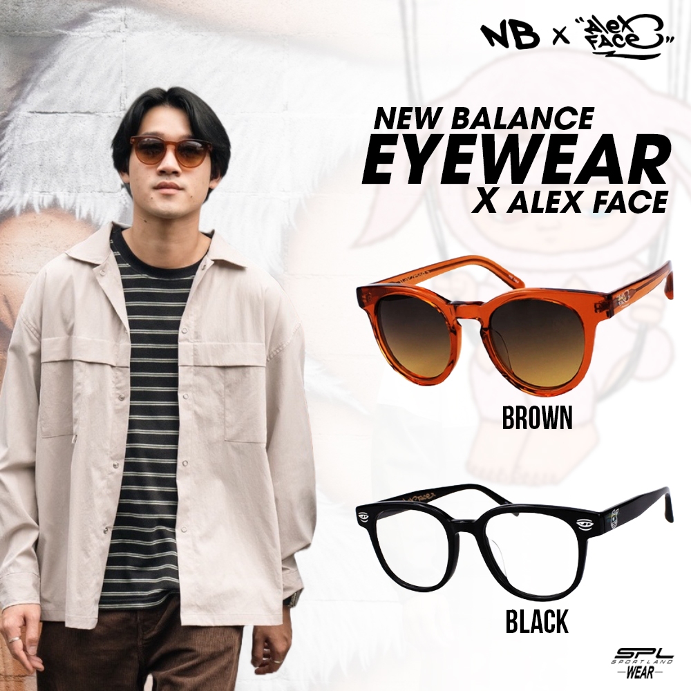 New Balance Collection นิวบาลานซ์ แว่นกันแดด แว่นกรองแสง Alex Face Shiny Black NB06214ZX-ALX-51 / Alex Face Transprarent NB02020ZX-ALX-49 (6200)