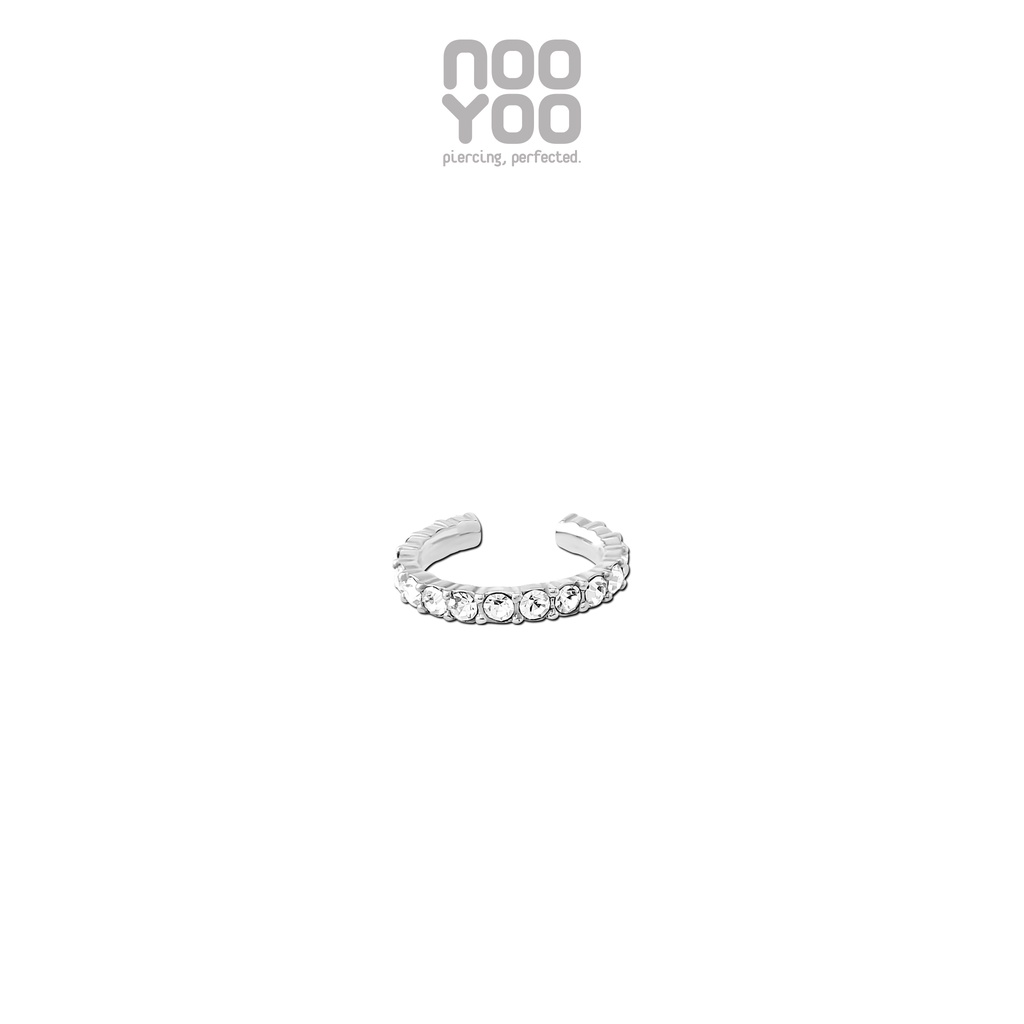 NooYoo ต่างหูสำหรับผิวแพ้ง่าย Crystal Ear Cuff Surgical Steel