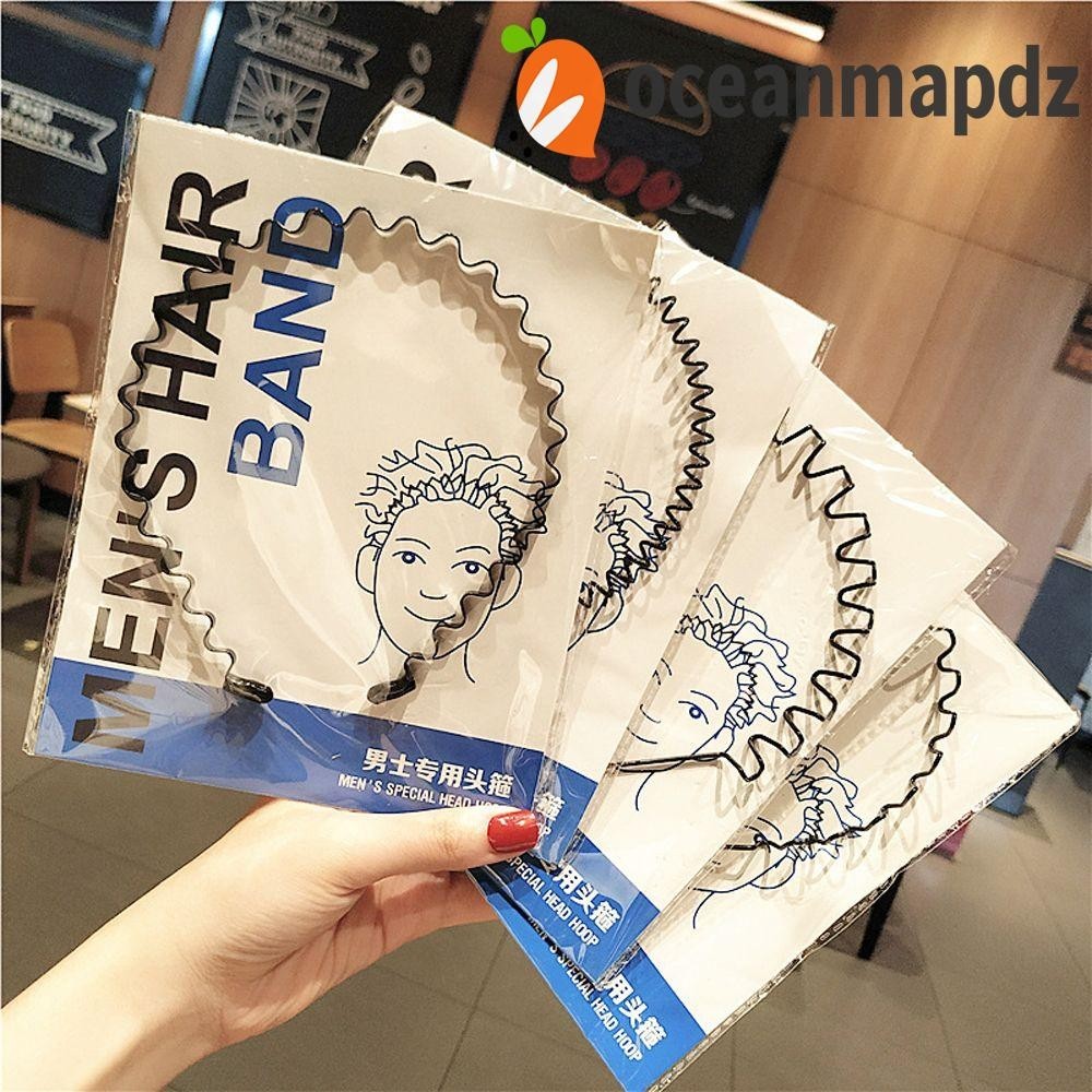 Oceanmapdz ที่คาดผมผู้ชาย กันลื่น เหล็ก เรียบง่าย ฤดูใบไม้ผลิ อินเทรนด์ สไตล์เกาหลี ที่คาดผม