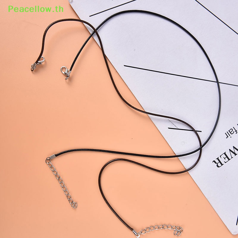 Peacellow เชือกหนัง 1.5 มม. ปรับได้ สีดํา สําหรับทําสร้อยคอ สร้อยข้อมือ DIY 10 ชิ้น