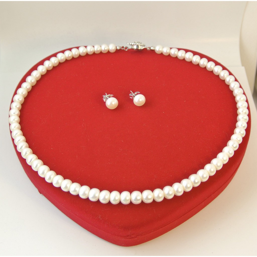 Pearl Jewelry สร้อยคอไข่มุก 8 มิล ระดับ 5A
