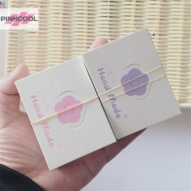 Pinkcool ขายดี ถุงกระดาษแข็ง ลายดอกไม้ สําหรับใส่กิ๊บติดผม สร้อยคอ สร้อยข้อมือ ต่างหู 50 ชิ้น