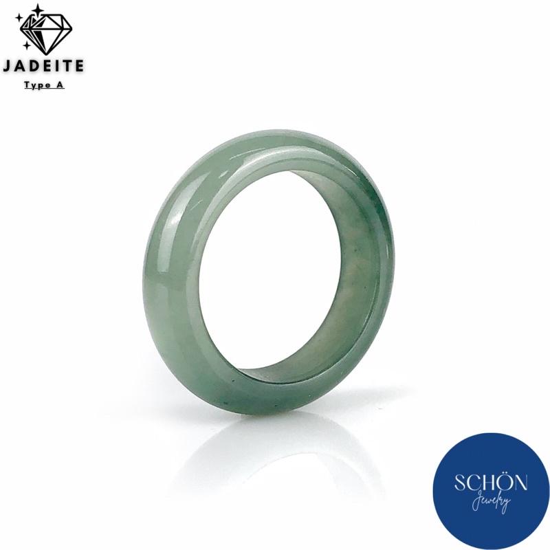 RJ-525 แหวนหยกแท้ (เบอร์52.5-54.5) Jadeite Type A พม่า (รับประกันหยกพม่าแท้ตลอดชีพ) แหวนนำโชค แหวนมงคล