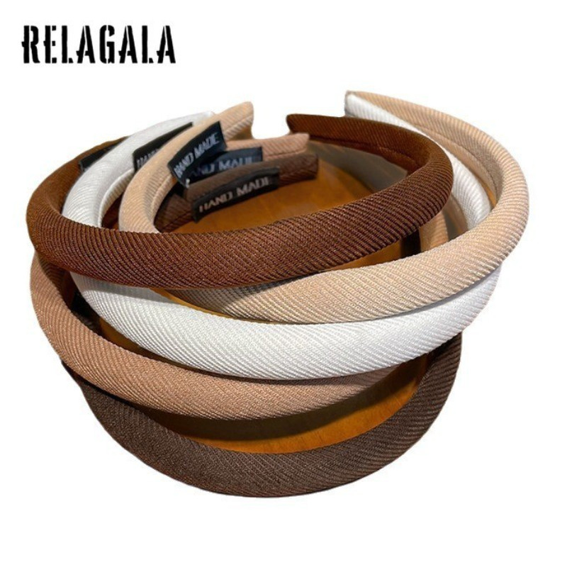 Relagala ที่คาดศีรษะ กันลื่น สีพื้น เรียบง่าย สําหรับผู้หญิง 2024