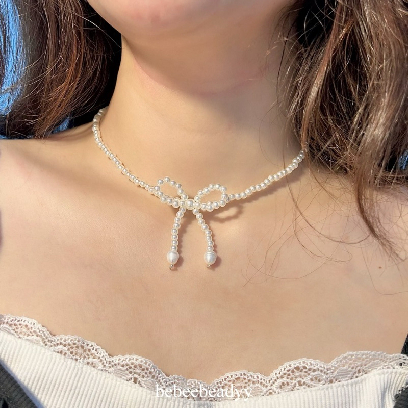 Ribbon Necklace   | สร้อยโบว์ | สร้อยมุก รูปโบว์