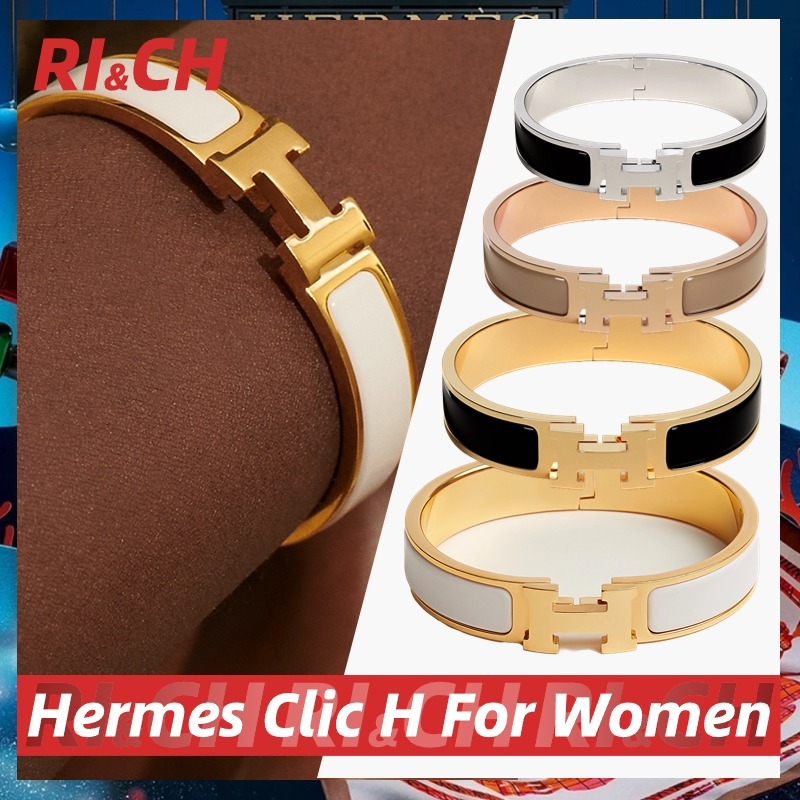 #Rich Hermès ราคาถูกที่สุดใน Shopee แท้ Clic H Bracelet For Women สร้อยข้อมือ Hermes
