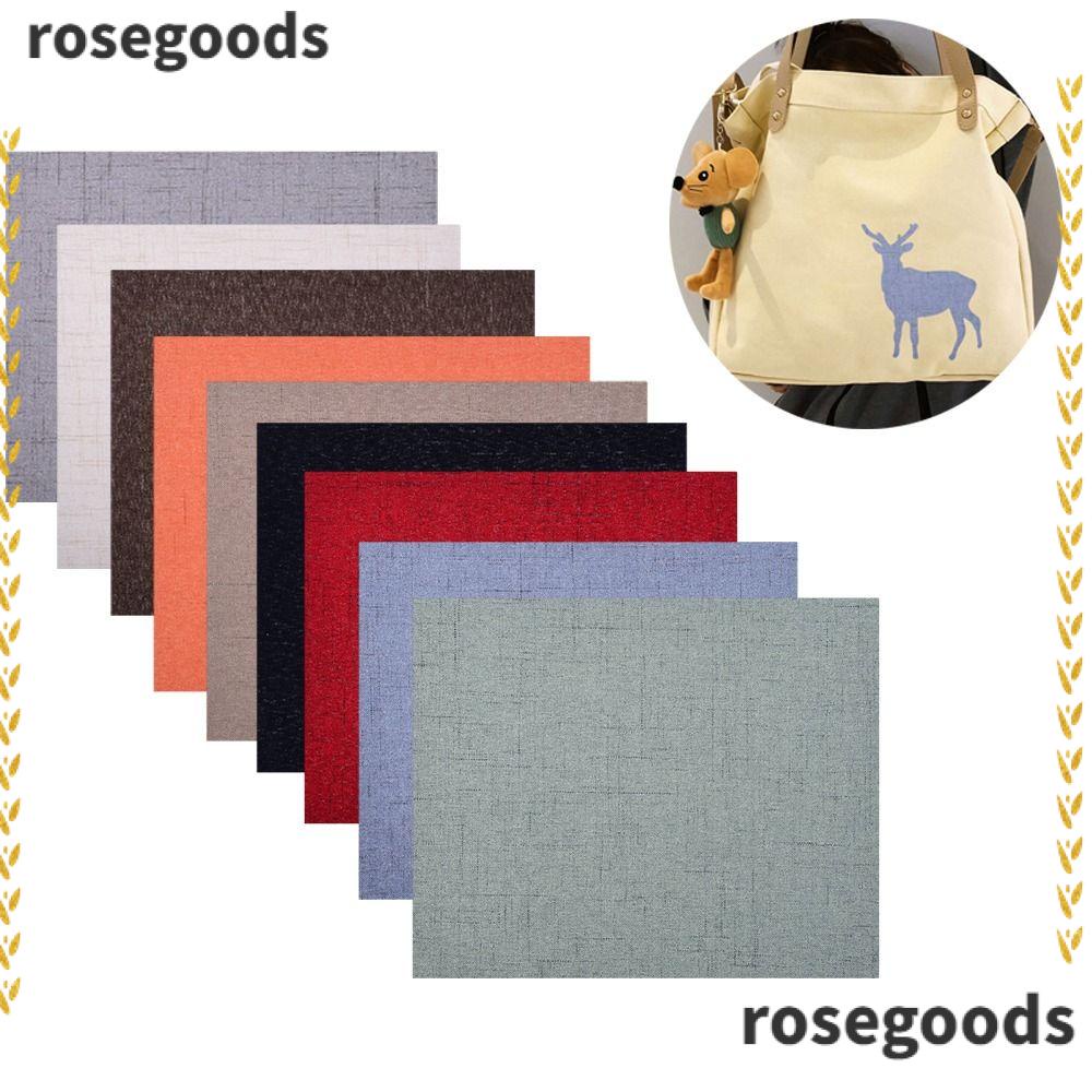Rosegoods1 แผ่นสติกเกอร์ผ้าลินิน มีกาวในตัว หลากสี สําหรับซ่อมแซมเสื้อแจ็กเก็ต 2 ชิ้น