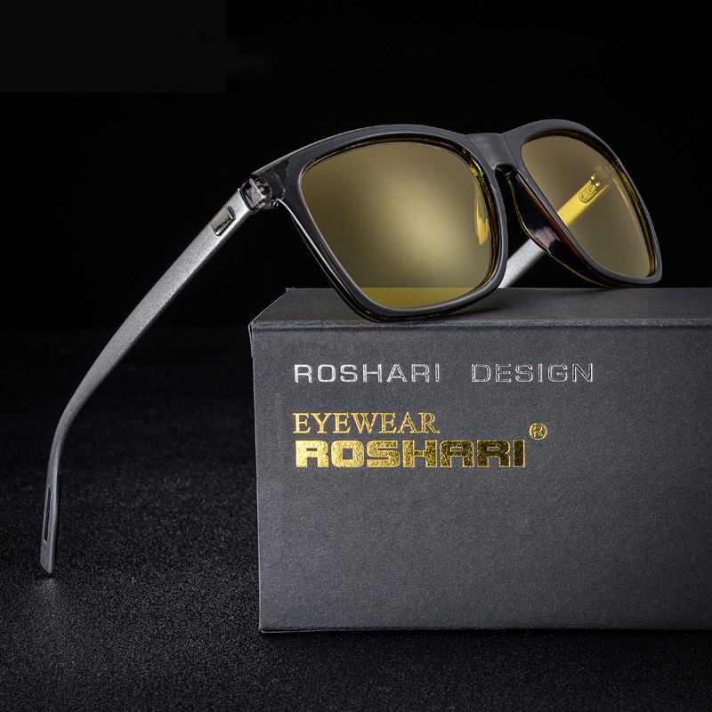 Roshari A38 แว่นตากันแดด เลนส์โพลาไรซ์ วิสัยทัศน์กลางคืน HD สําหรับผู้ชาย ผู้หญิง