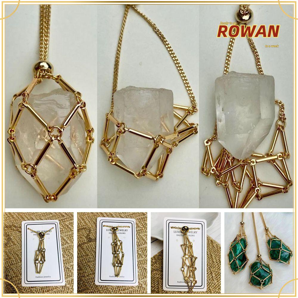 Rowans สร้อยคอโซ่ โลหะ คริสตัล ทองแดง สีทอง สร้างสรรค์ ของขวัญ สําหรับงานปาร์ตี้