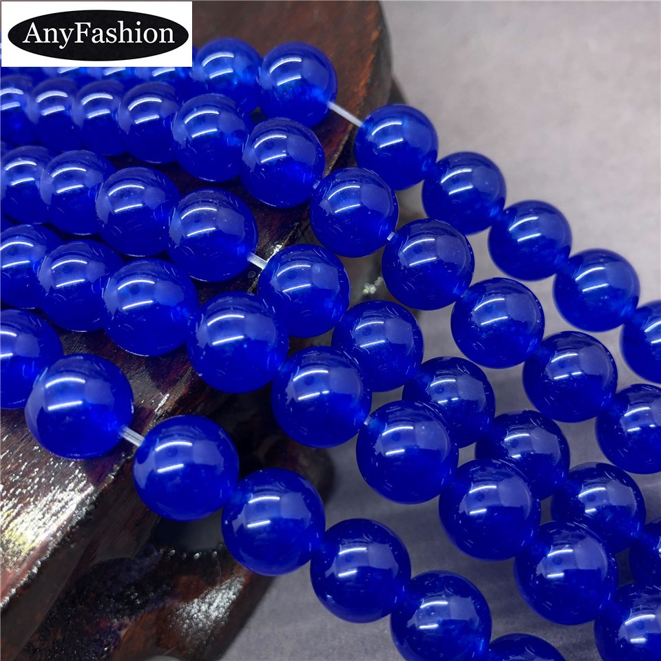 Royal Blue Chalcedony Jade Beads ฟ้าโมราหยกลูกปัด 4-12 มิลลิเมตรรอบธรรมชาติหลวมหิน DIY สำหรับเครื่องประดับ