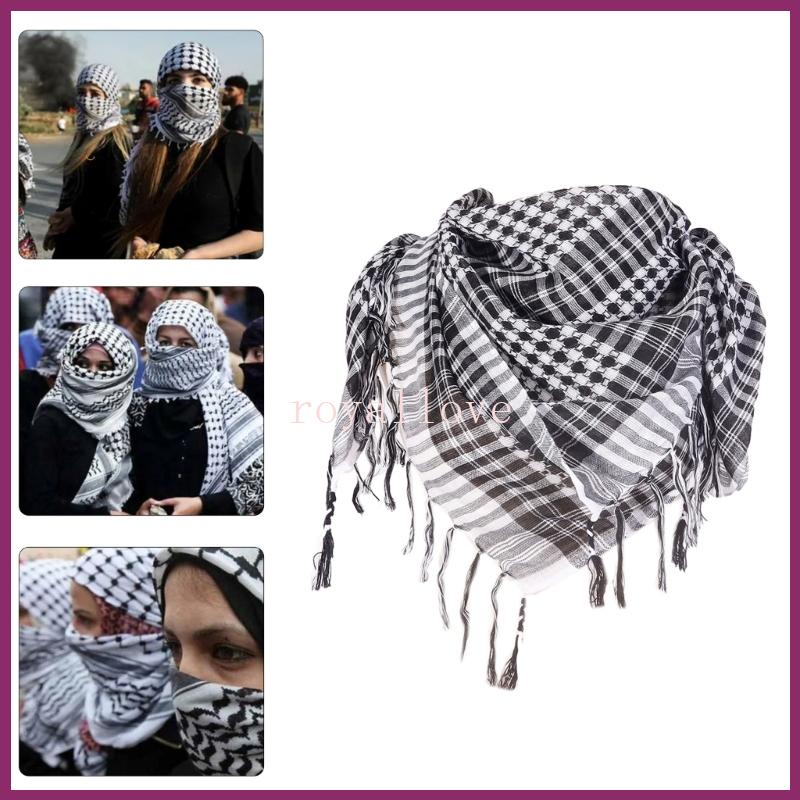 Royal Ethnic Keffiyeh ผ้าพันคอ ป้องกันฝุ่น สไตล์อาหรับ