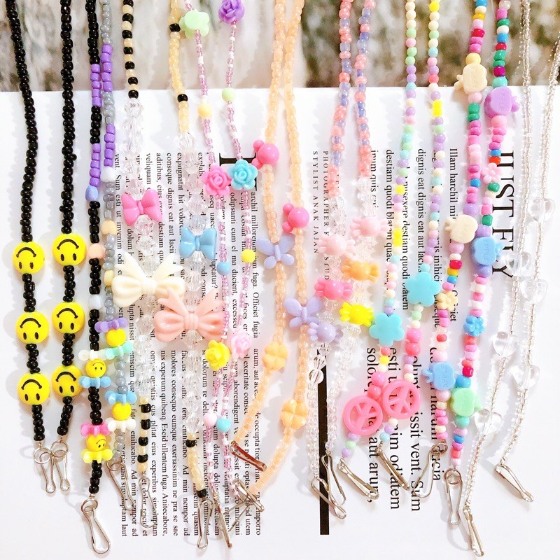 SALE Handmade สายคล้องแมสเด็ก ผู้ใหญ่ ลูกปัด หน้ากาก สายคล้องแว่น