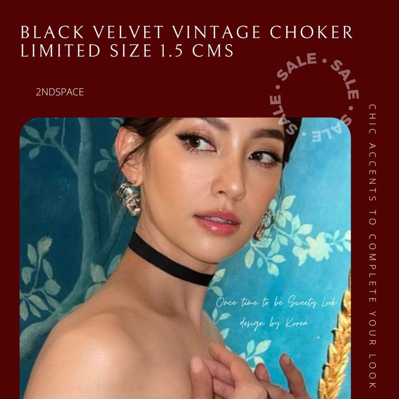 SALE โช้กเกอร์กำมะหยี่วินเทจสวยแซ่บ⚡️ ✨Black Velvet Vintage Choker ✨สินค้าพร้อมส่งค่า