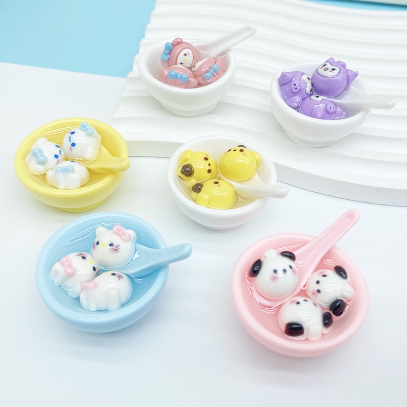 SANRIO จี้เกี๊ยวซานริโอ้ 3d สําหรับทําขนมจีบ DIY 6 ชิ้น 1 ชุด