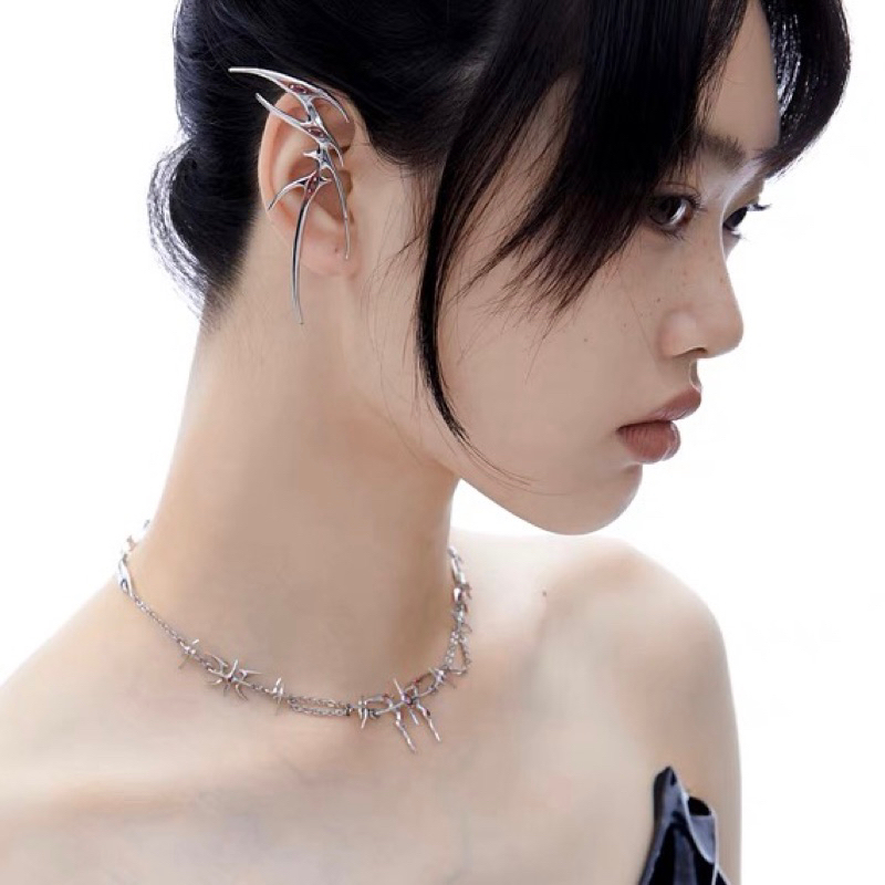 Sale ต่างหูโลหะรูปทรงเรขาคณิต PLANKTONT Metal Earrings พร้อมส่ง 2 ชิ้น