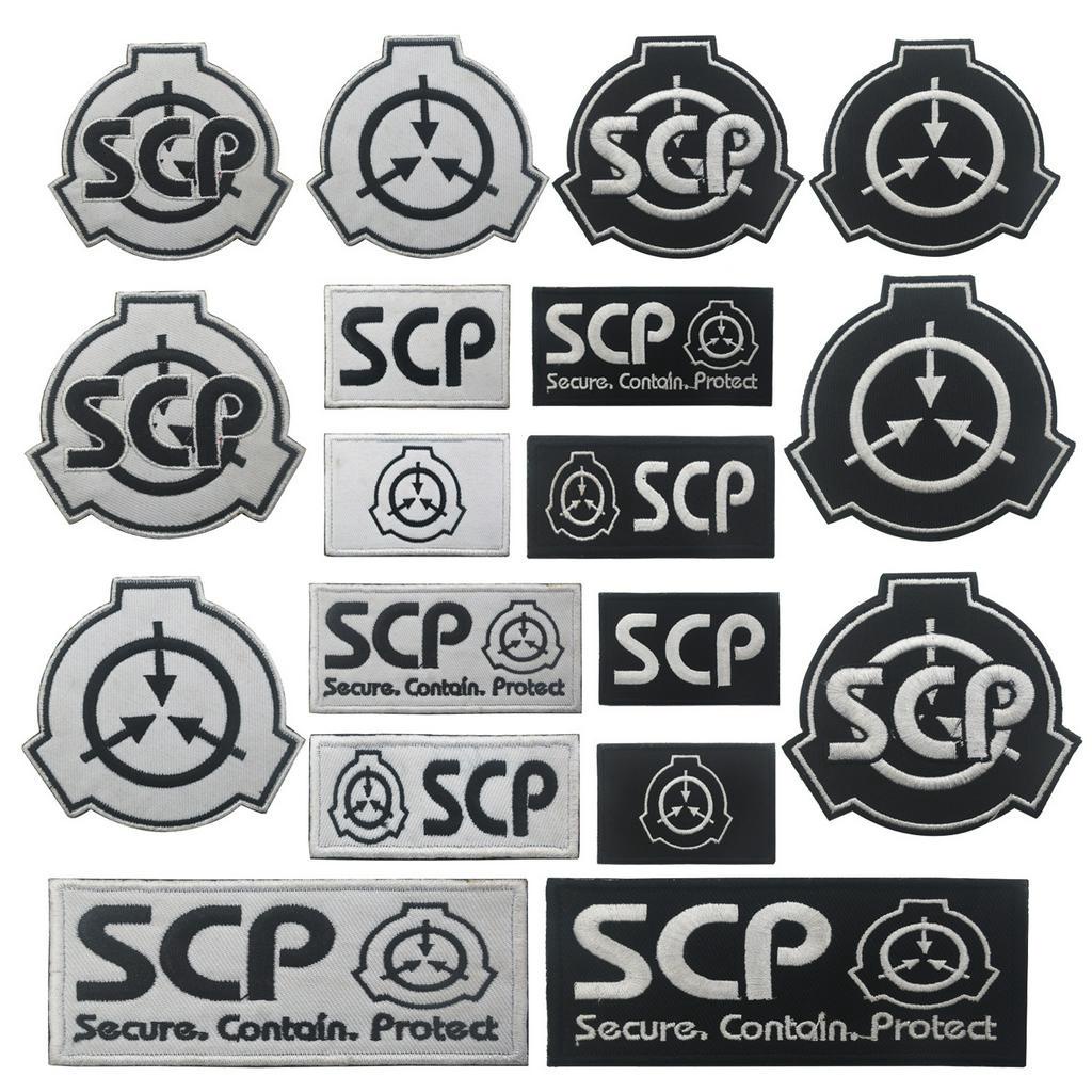 Scp โลโก้รองพื้น เวลโคร ตรา ปัก SCP ยุทธวิธี เสื้อกั๊ก ตรา เหนือธรรมชาติ งานอดิเรก ปลอกแขน