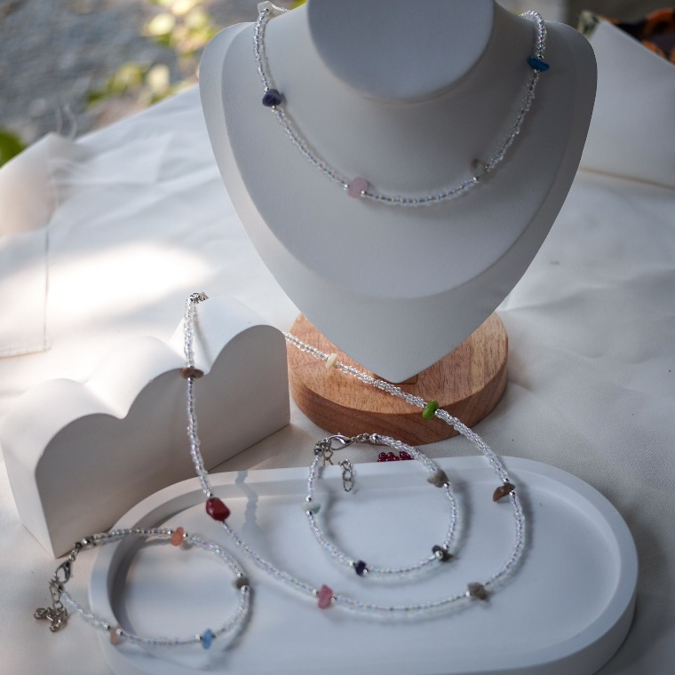 Set สร้อยคอและกำไลลูกปัด DIY Hand Craft S002
