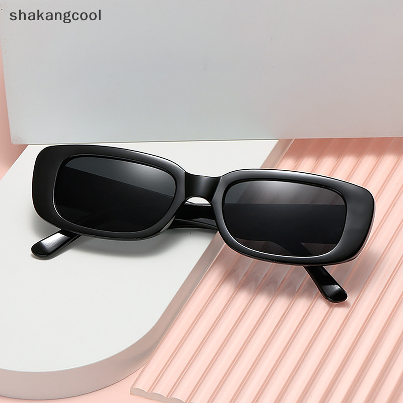 Shakangcool แว่นตากันแดด ทรงสี่เหลี่ยมผืนผ้า ขนาดเล็ก สไตล์วินเทจ สําหรับผู้หญิง SGL