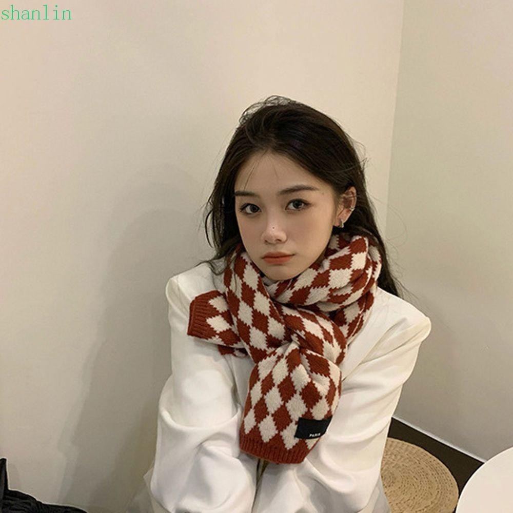 Shanlin ผ้าพันคอ ผ้าถัก หนานุ่ม อบอุ่น สไตล์ญี่ปุ่นวินเทจ สําหรับผู้หญิง