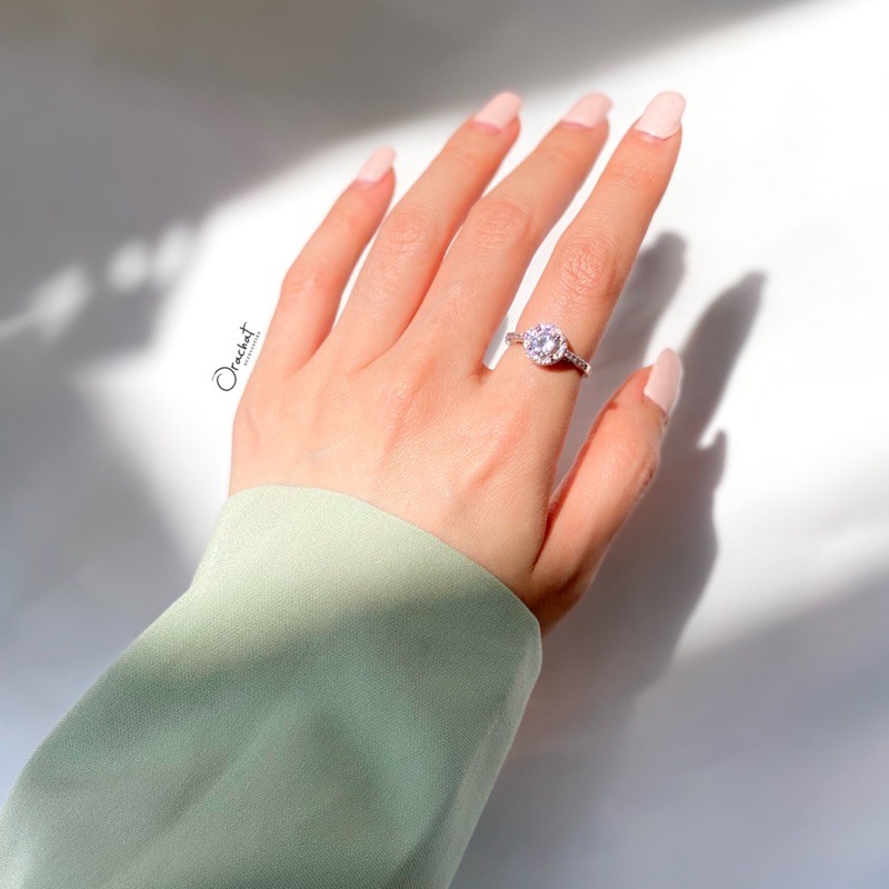 Siara S ring. (แหวนงานชุบทองคำขาว เพชร CZ)