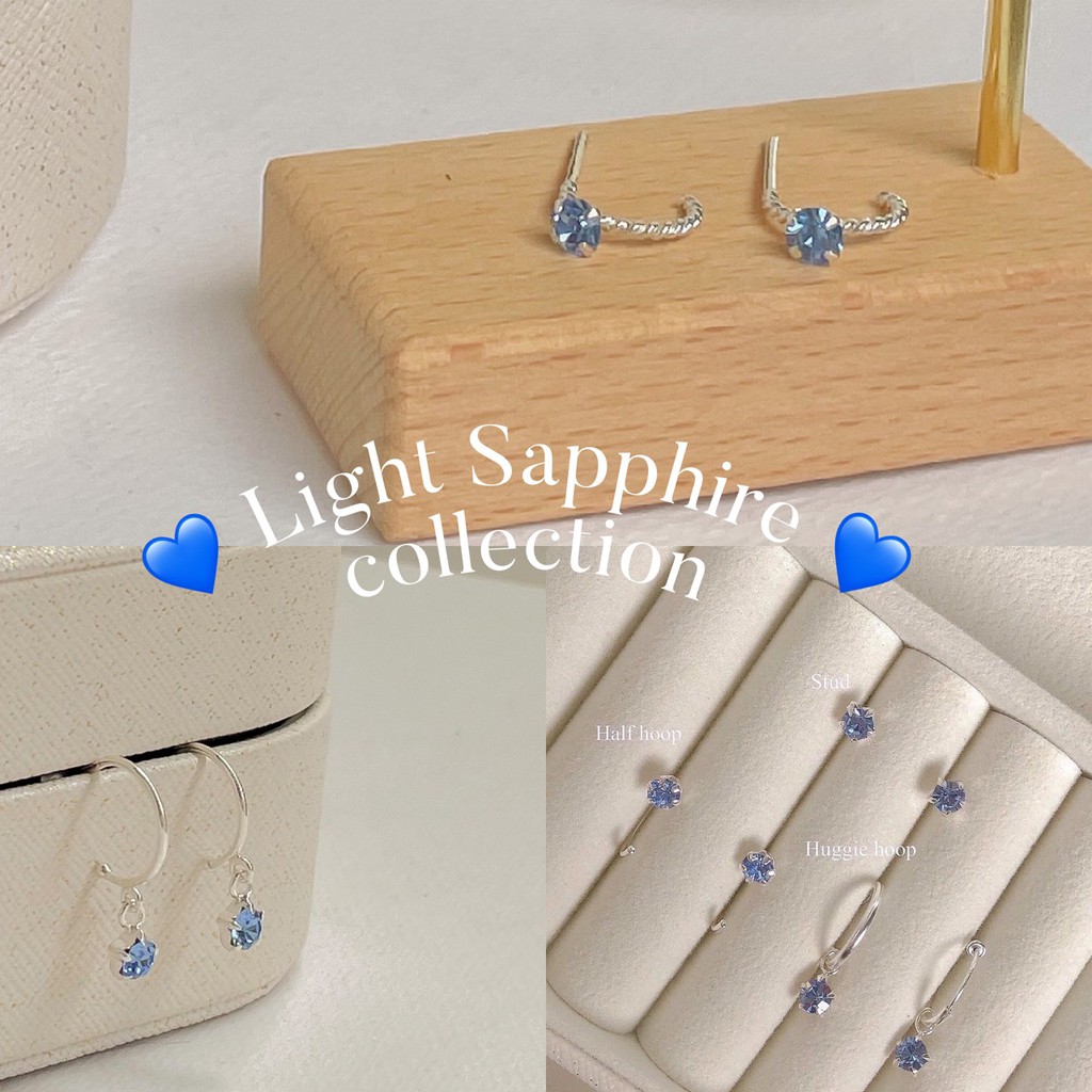 SissyJewelry // ต่างหูเงินแท้ พลอย Swarovski Light Sapphire collection