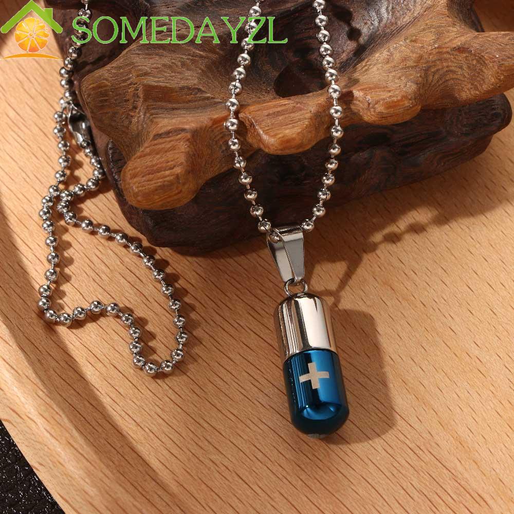 Somedayzl สร้อยคอ จี้ยา ใส่น้ําหอม สไตล์พังก์ สําหรับผู้ชาย