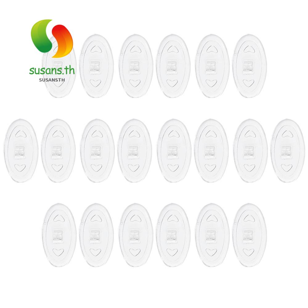 Susans แผ่นรองจมูก ซิลิโคนใส สไตล์เรโทร แบบเปลี่ยน อุปกรณ์เสริม สําหรับแว่นตา 10 คู่