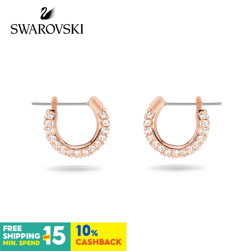 Swarovski ต่างหู ประดับหิน เรียบง่าย เข้ากับทุกการแต่งกาย ระดับไฮเอนด์ สําหรับผู้หญิง