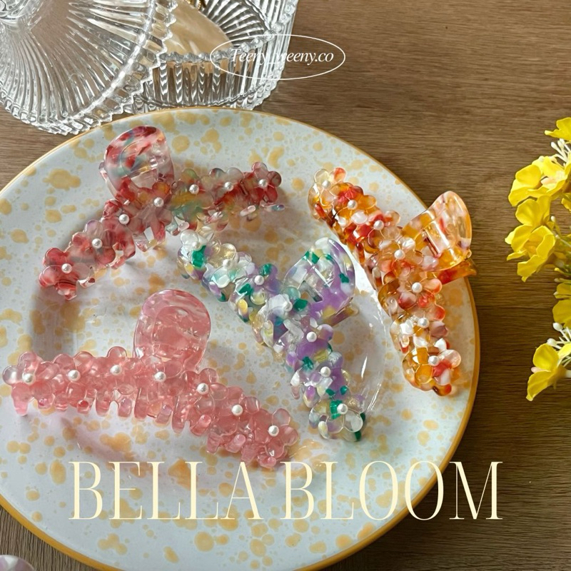 TeenyWeeny.co➰new color!  bella Bloom claw clip   กิ๊บหนีบผมหินอ่อนพร้อมส่งในไทย ขนาด11ซม. ประดับคริสตัลน่ารักมาก