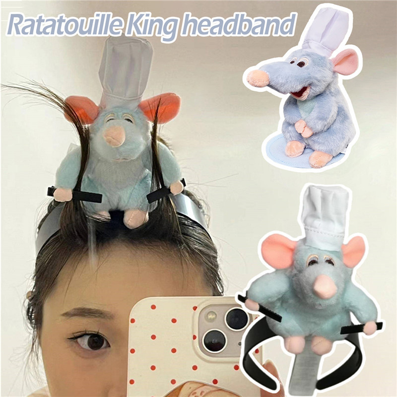 Tiktok Sanrio Ratatouille ที่คาดศีรษะ ตุ๊กตา ผ้ากํามะหยี่ขนนิ่ม กว้าง ของขวัญ สําหรับล้างหน้า