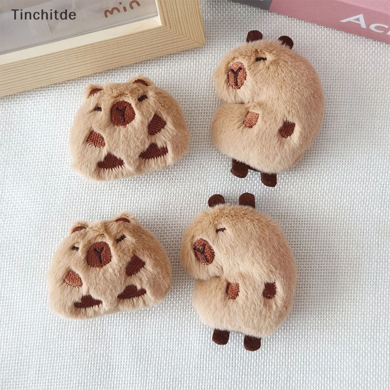 [Tinchitde] เข็มกลัด รูปตุ๊กตาสัตว์ Capybara น่ารัก ขนปุยนุ่มนิ่ม สําหรับตกแต่งเสื้อผ้า [Preferred]