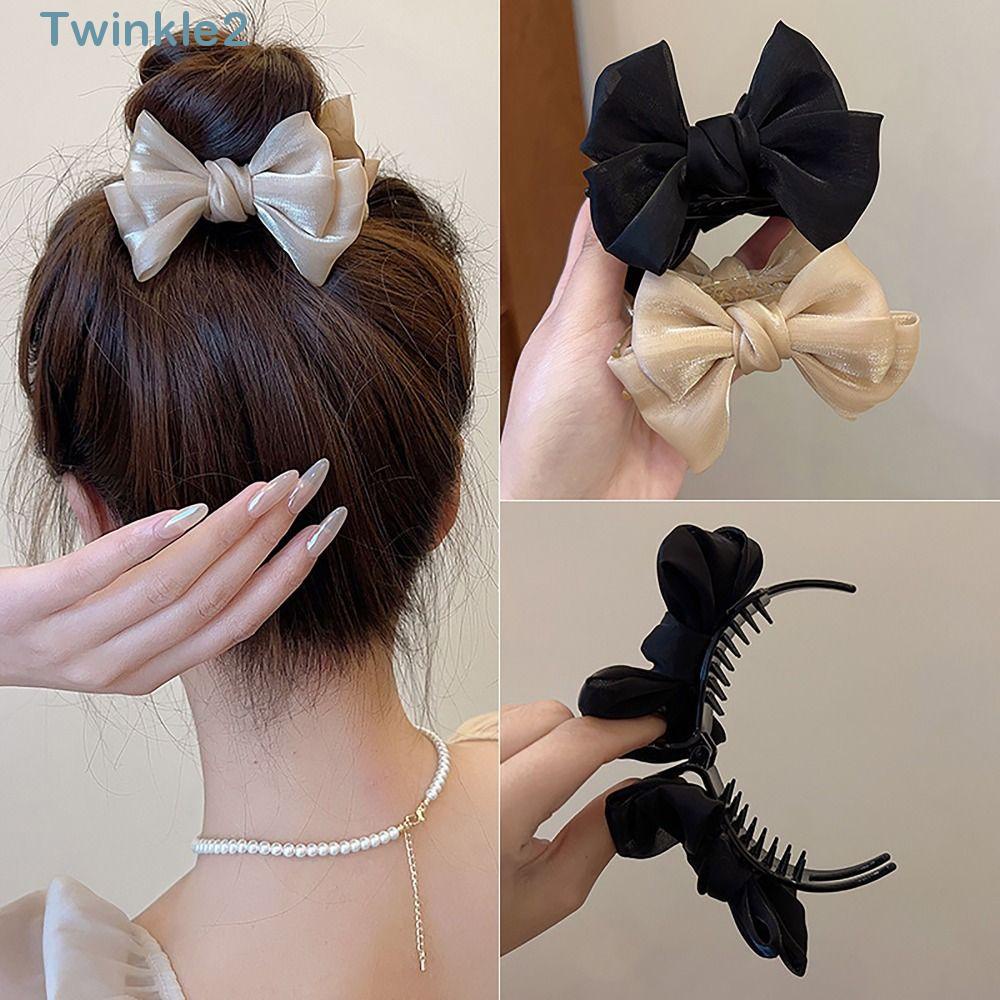 Twinkle กิ๊บติดผม ประดับโบว์ด้านหลัง หรูหรา เครื่องประดับผม สําหรับผู้หญิง