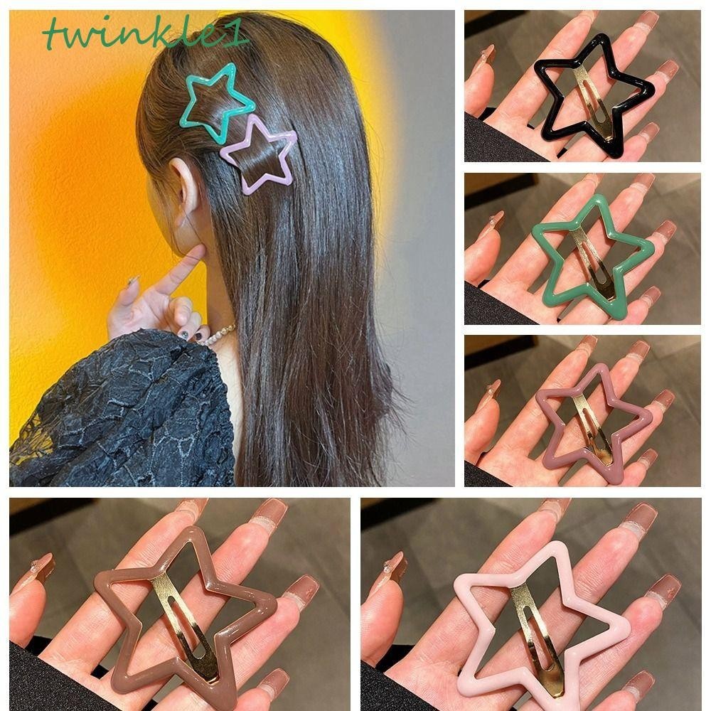 Twinkle1 กิ๊บติดผม โลหะอัลลอย รูปดาวห้าเหลี่ยม เรขาคณิต Y2k