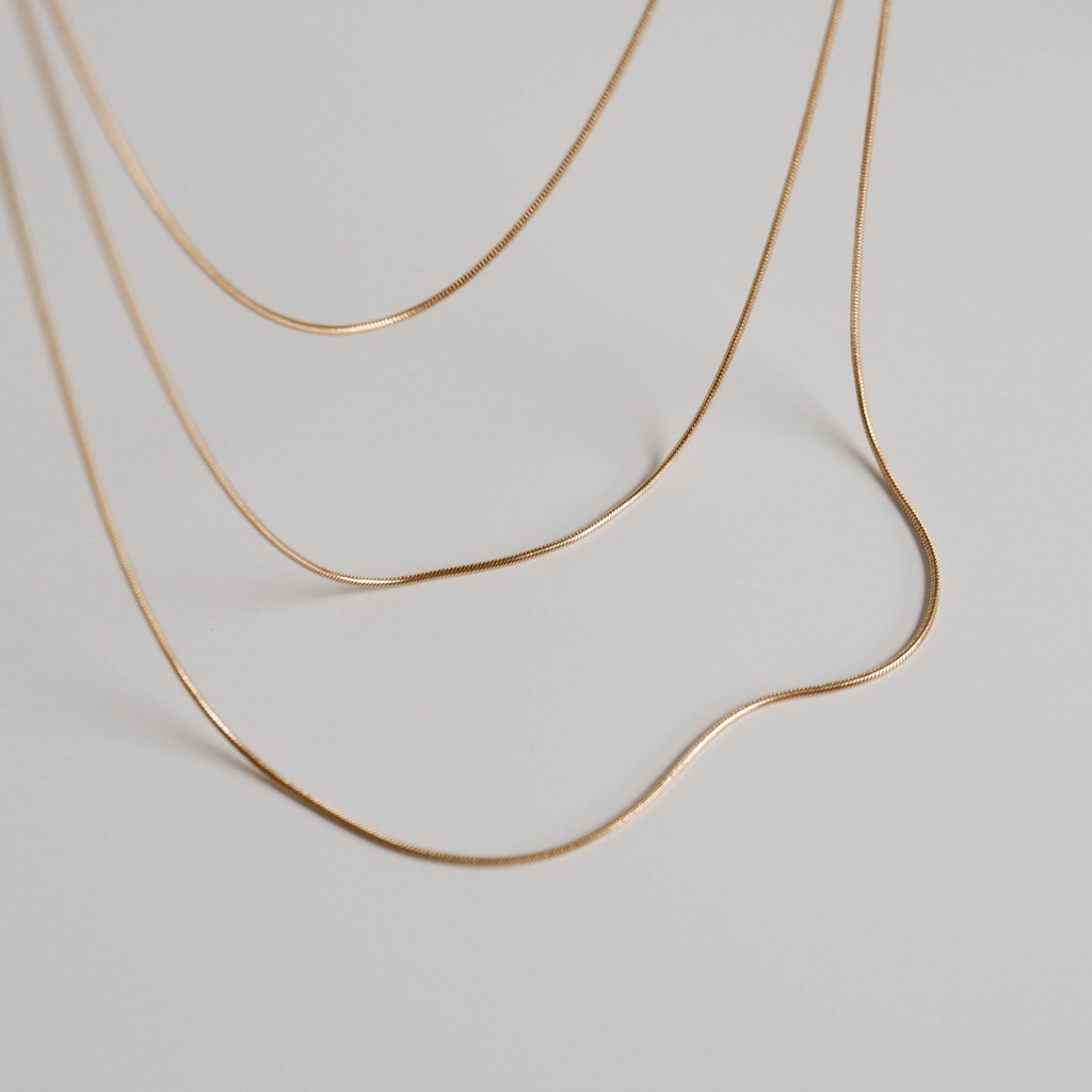 [U.GO.GIRLS] Round Plain Necklace — สร้อยคอเรียบ **มี 3 ขนาด/แยกเส้น