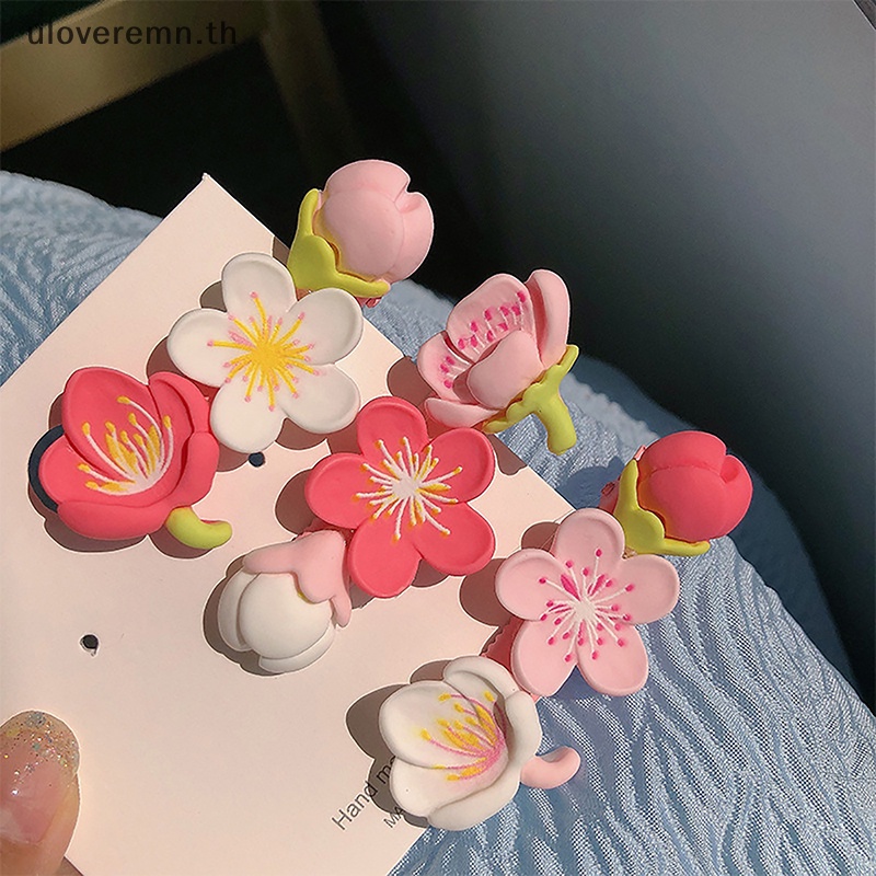 Ulo กิ๊บติดผม ลายดอกซากุระ สีชมพู สไตล์เกาหลี สําหรับผู้หญิง