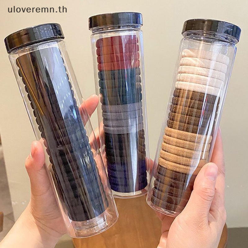 Ulo ยางรัดผม ยืดหยุ่นสูง ไร้รอยต่อ สีพื้น เรียบง่าย สําหรับมัดผม 20 ชิ้น ต่อกล่อง