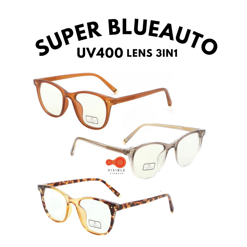 VISIBLE EYEWEAR CANAAN 5296 แว่นกรองแสงสีฟ้า ออกแดดเปลี่ยนสีออโต้
