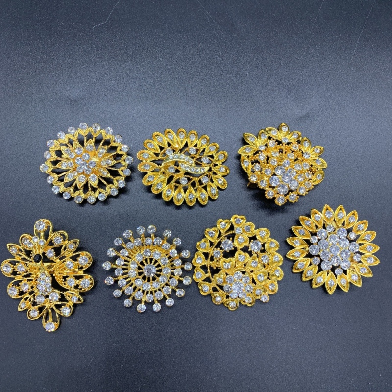 Vintage Jewelry เข็มกลัด ลายดอกไม้ แฟชั่น คลาสสิก เข็มกลัดเพชร สิทอง 1pcs