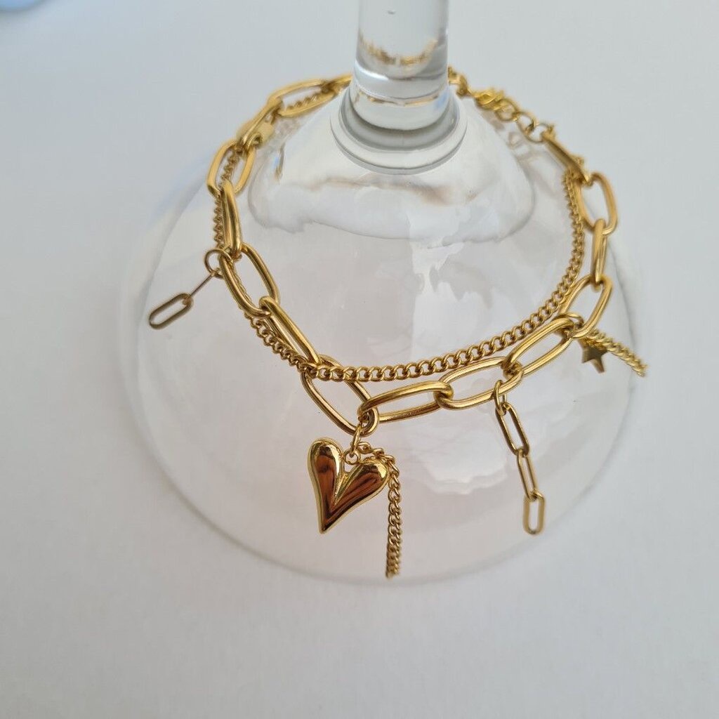 (WELRY.acc) พร้อมส่ง! สร้อยข้อมือสีทองเลเยอร์ รุ่น Piper